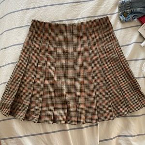 Pleated plaid tennis skirt